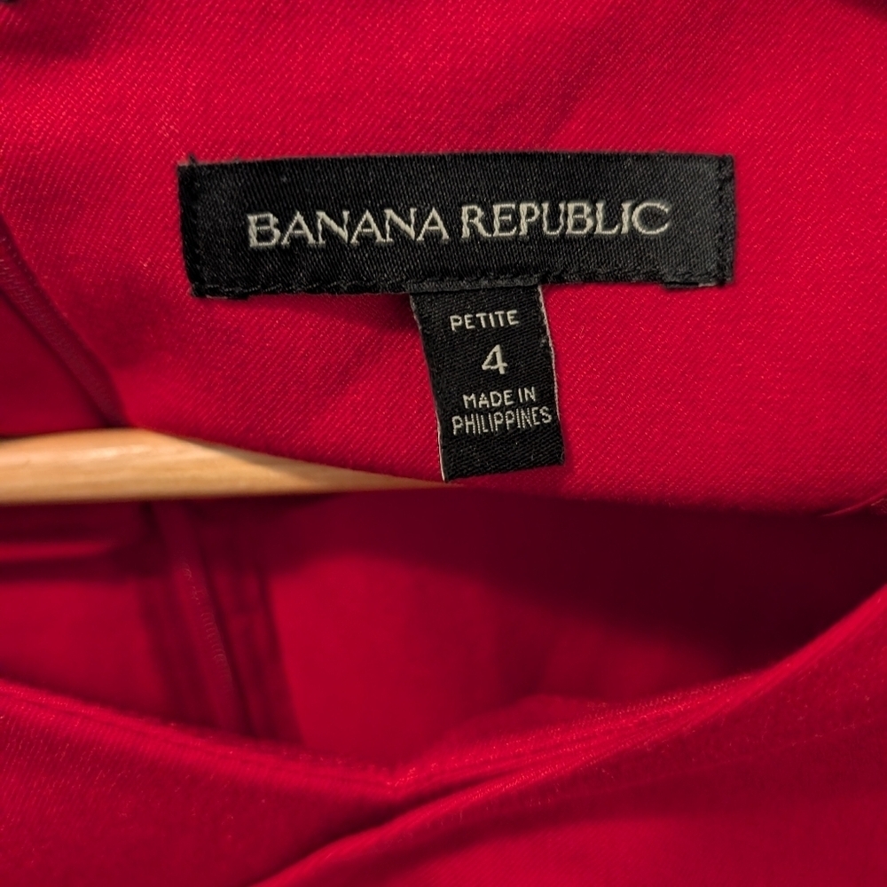 Banana Republic Cherry Red Work Dress Long Sleeve Knee Length 4 Small Petite - Picture 6 of 6